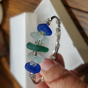 Multi color blue stone wrap braclet